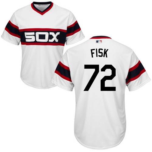 White Sox #72 Carlton Fisk White Alternate Home Cool Base Stitched Youth MLB Jersey